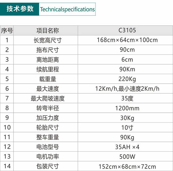 电动乌兰尘推车C3105